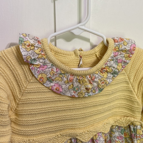 Toddler Girl Dress Yellow Floral Spring Flowers Size 80 - Picture 2 of 9